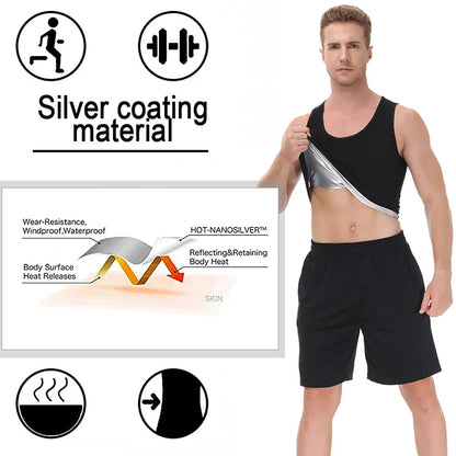 Pop Closets Sauna Shirt for Men Sweat Suit Short Sleeve Compression T-Shirt Weight Loss Body Shaper Shirts for Workout Sports